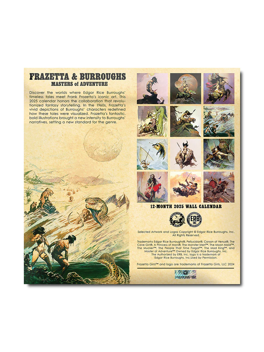 Frank Frazetta x ERB 2025 Wall Calendar (Limited Edition) - Image 4