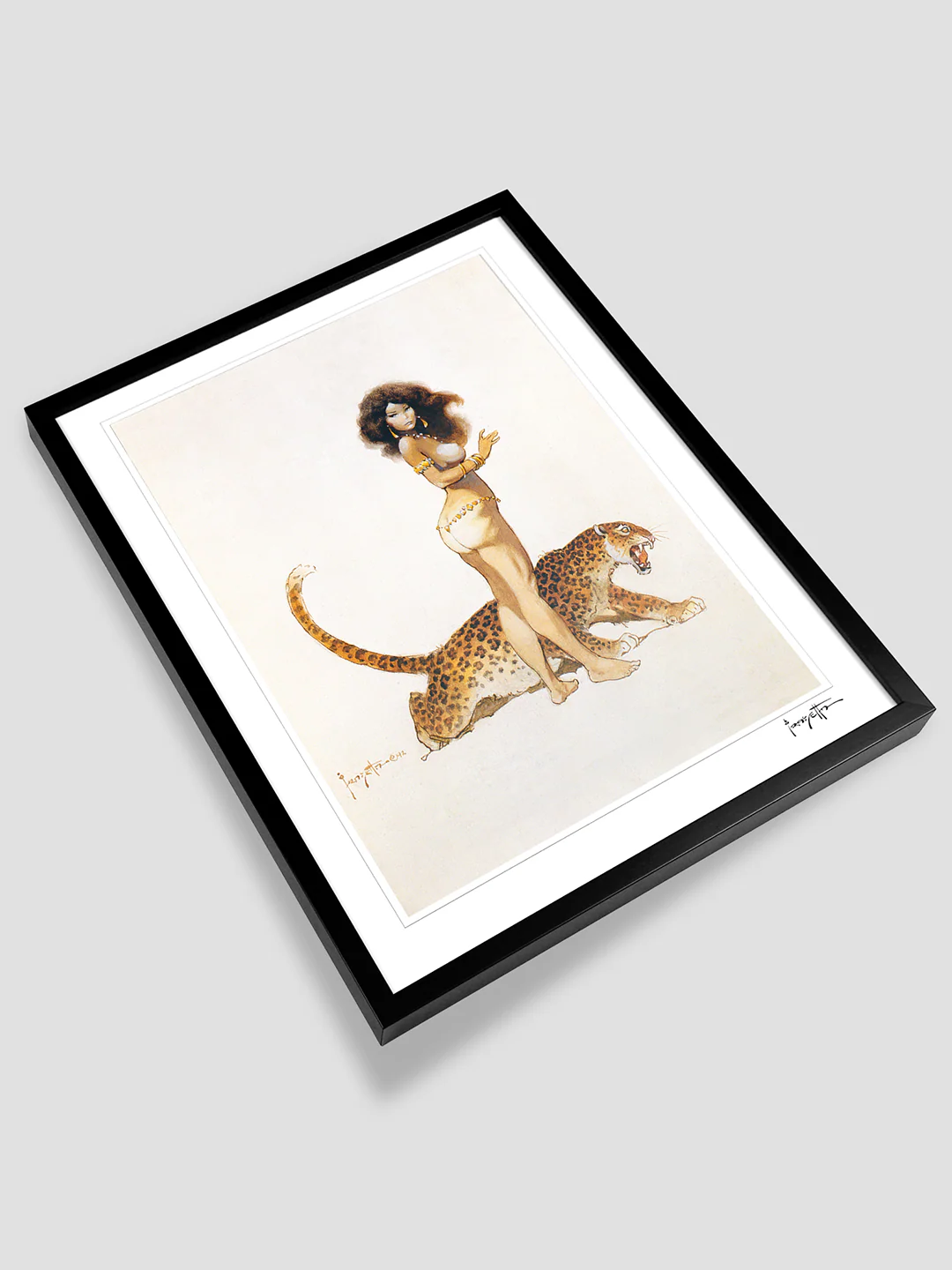 Girl with Leopard (Familiars) Print - Image 3